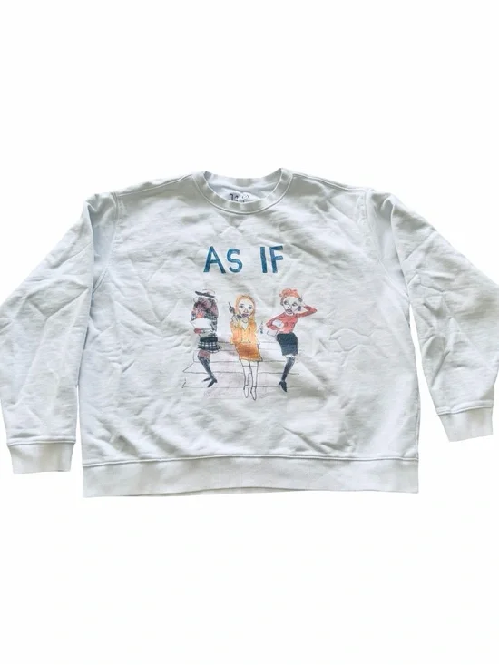 White 'AS IF' Graphic Sweatshirt - Picture 9 of 10
